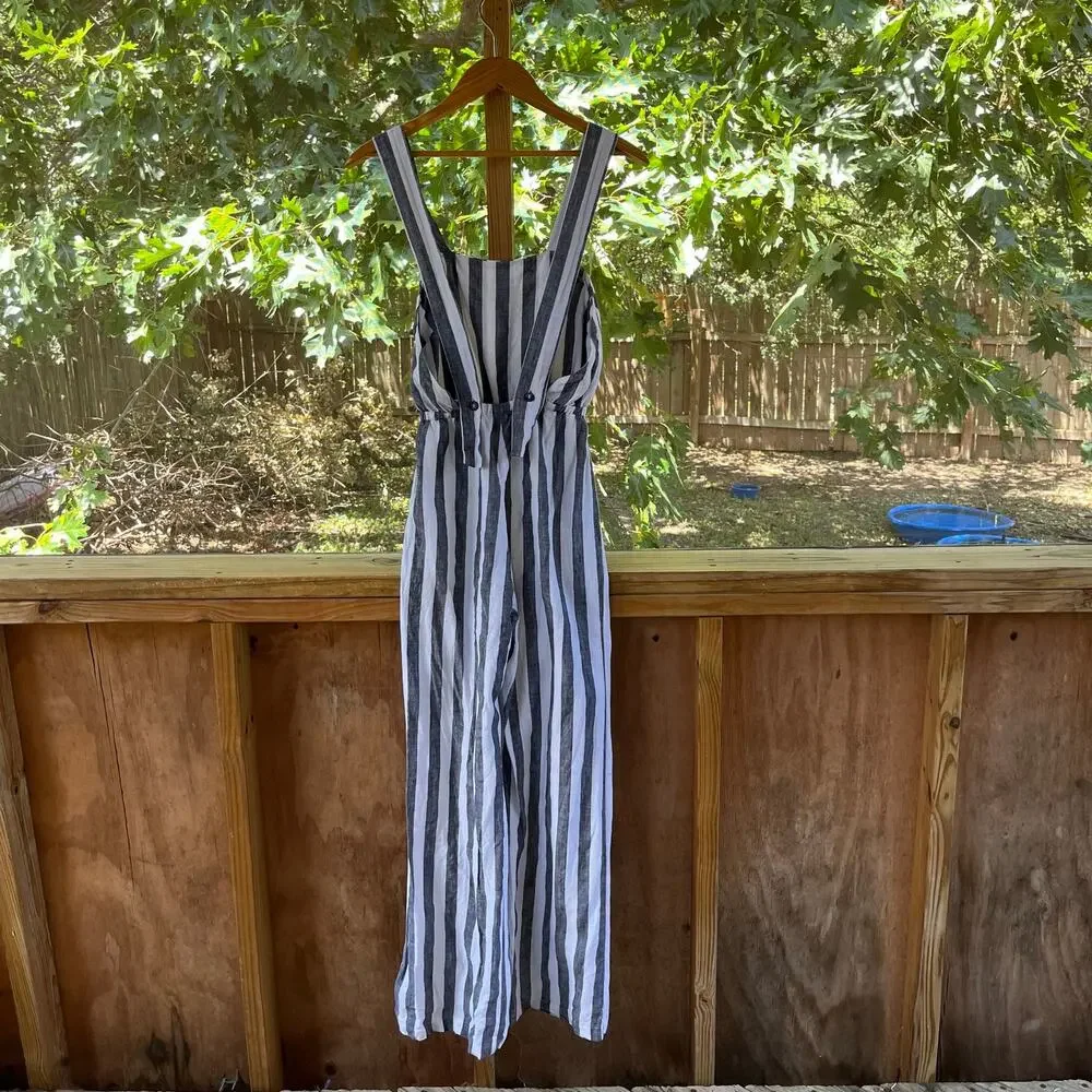 Reformation Women's Striped Sleeveless Jumpsuit Size 2